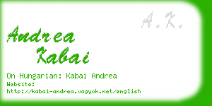 andrea kabai business card